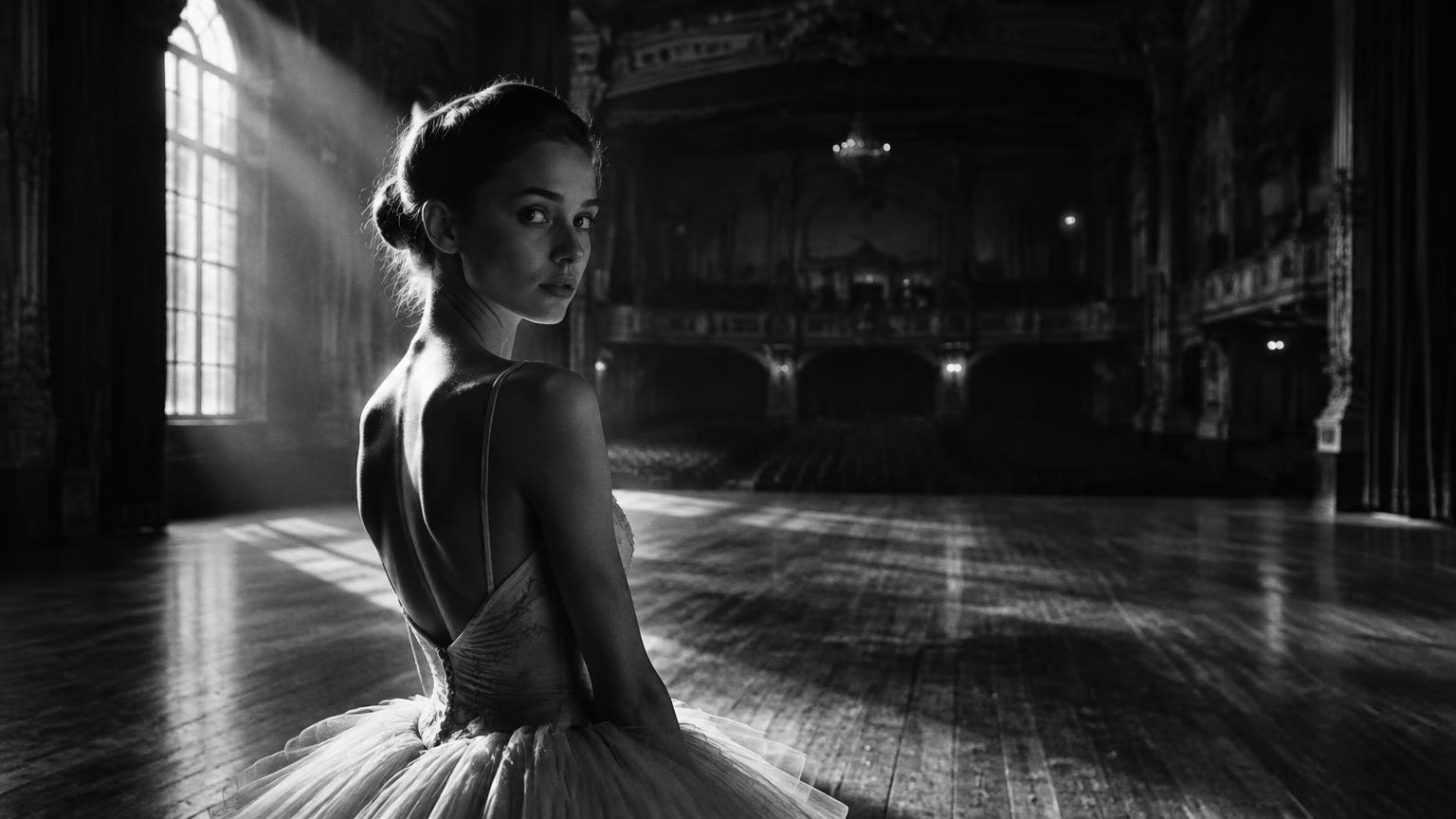 Ballet dancer in an empty theater